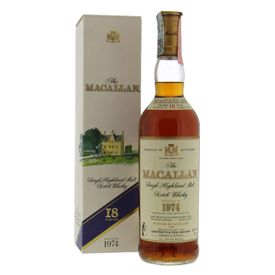 The Macallan 1974 18 Year Old, (Bottling with Box) – Bourbon