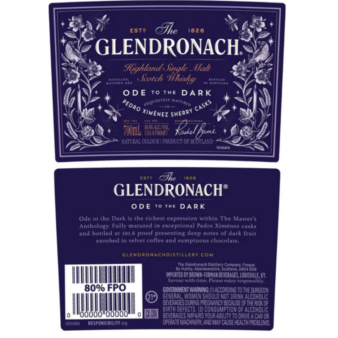 Glendronach Ode To The Dark Single Malt Scotch Whiskey - Bourbon Brothers Australia