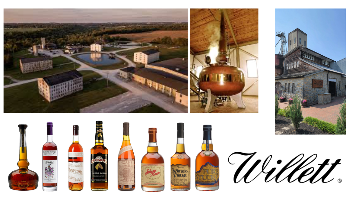 Willett Distillery, Bardstown Kentucky — copper pot still and rickhouses