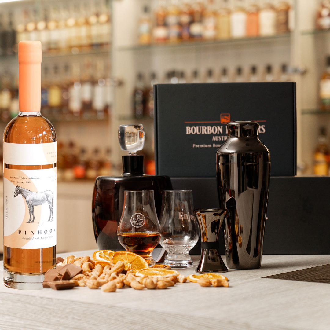Deluxe Cocktail Set Gift Hamper featuring Pinhook Bohemian Limited Release Small Batch Bourbon - Bourbon Brothers Australia