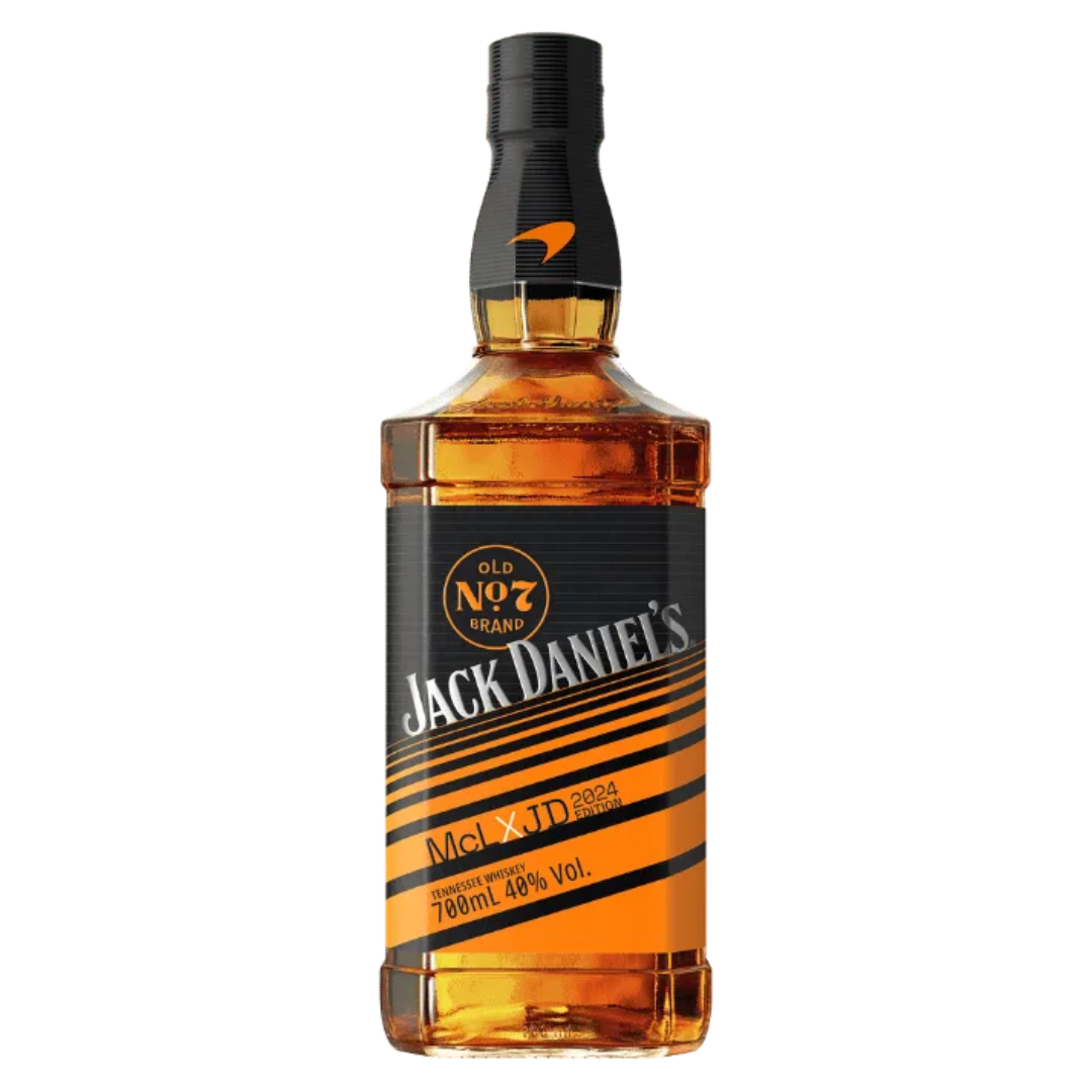 Jack Daniel's whiskey bottle on a white background