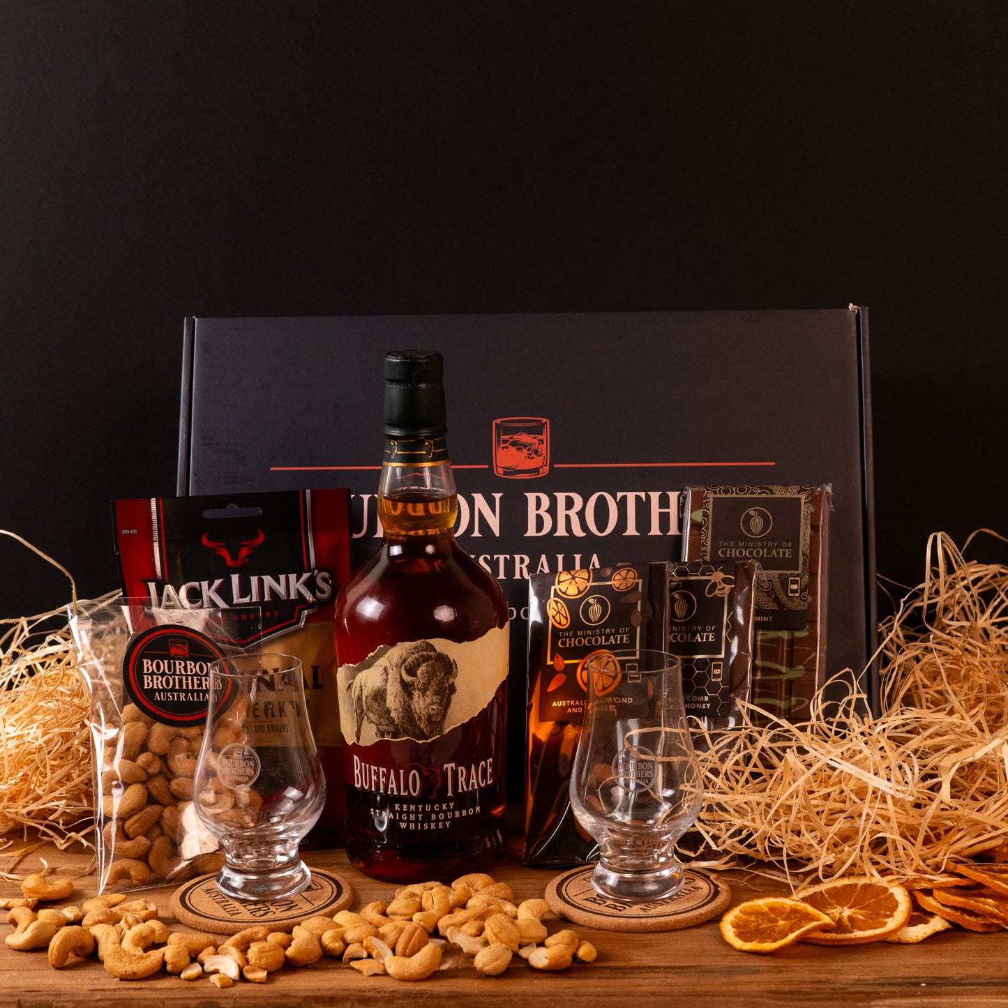 Delexe Gift Hamper with Buffalo Trace Kentucky Straight Bourbon - Bourbon Brothers Australia