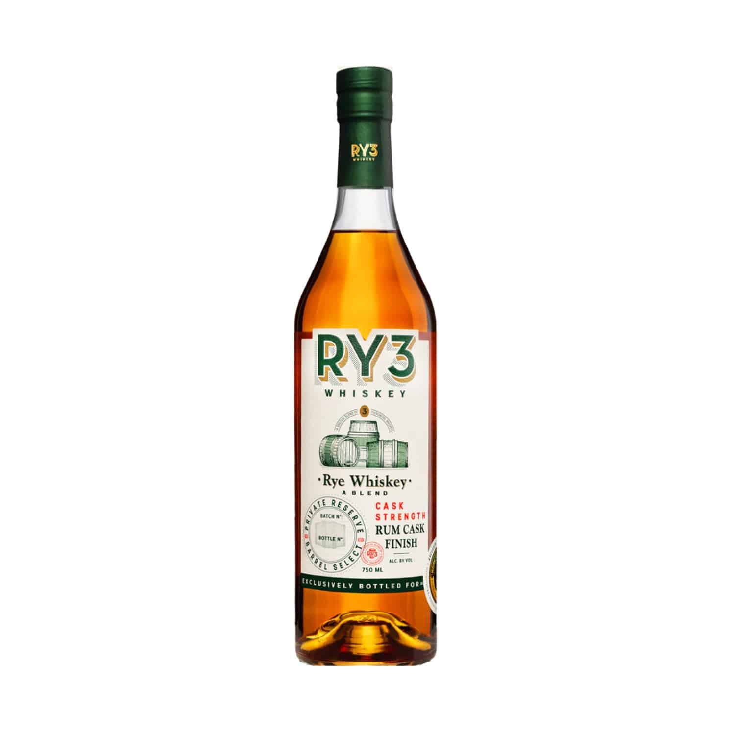 RY3 Rum Cask Finished Rye Whiskey - WHA Selection