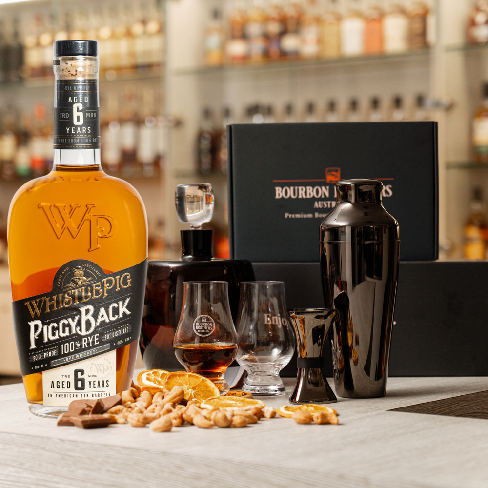 
                      
                        Cocktail Gift Hamper with WhistlePig Rye and Zanzi 2 piece Cocktail Set
                      
                    