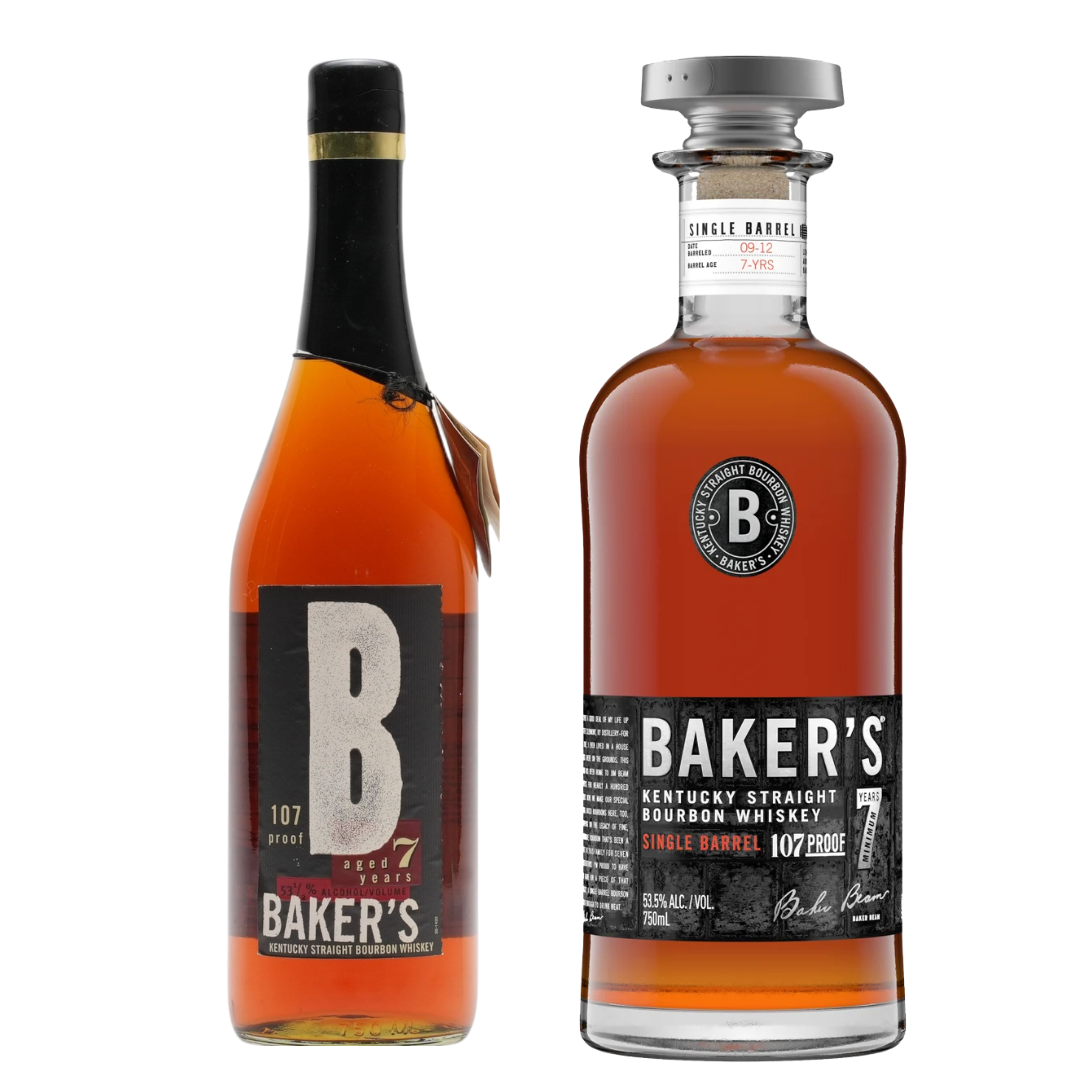 Baker's 7 Year Old Single Barrel 107 Proof Kentucky -New and Old Bottling Bundle - Bourbon Brothers Australia